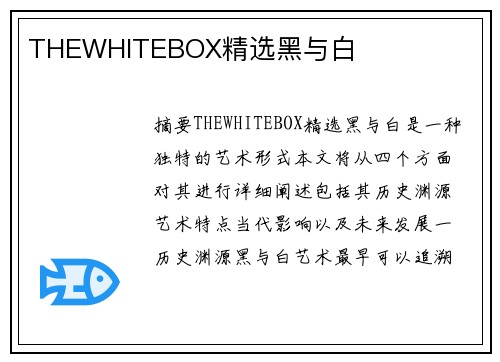 THEWHITEBOX精選黑與白